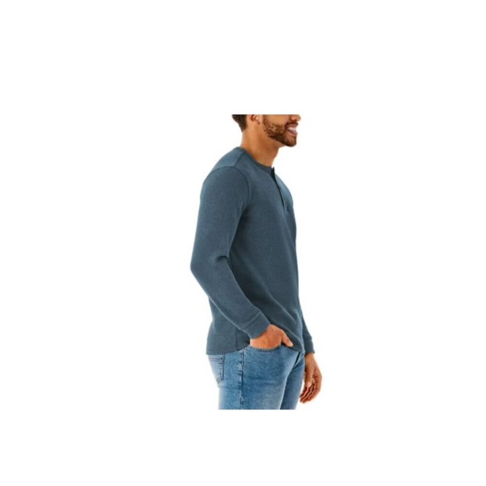 Member's Mark Men's Thermal Henley Blue Size M - Picture 2 of 3